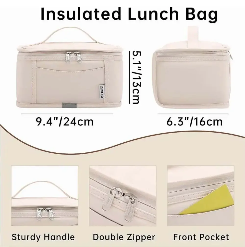 MoiFasl Insulated Leak-Proof Lunch Bag with Adjustable Shoulder‎ Strap
